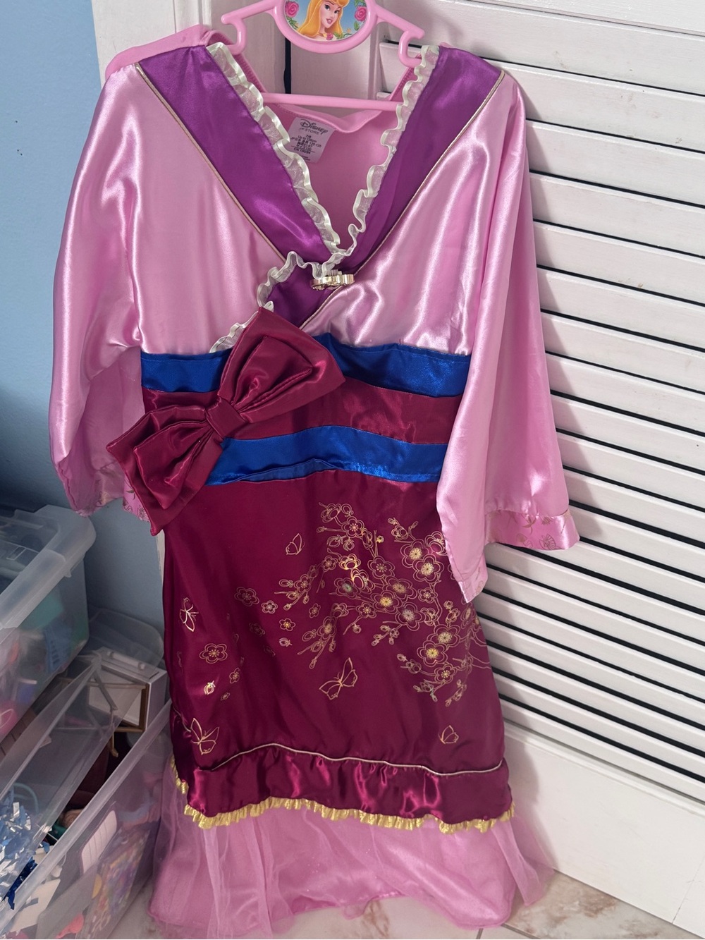 Disney 7/8 Mulan Princess Costume with Blue Accents